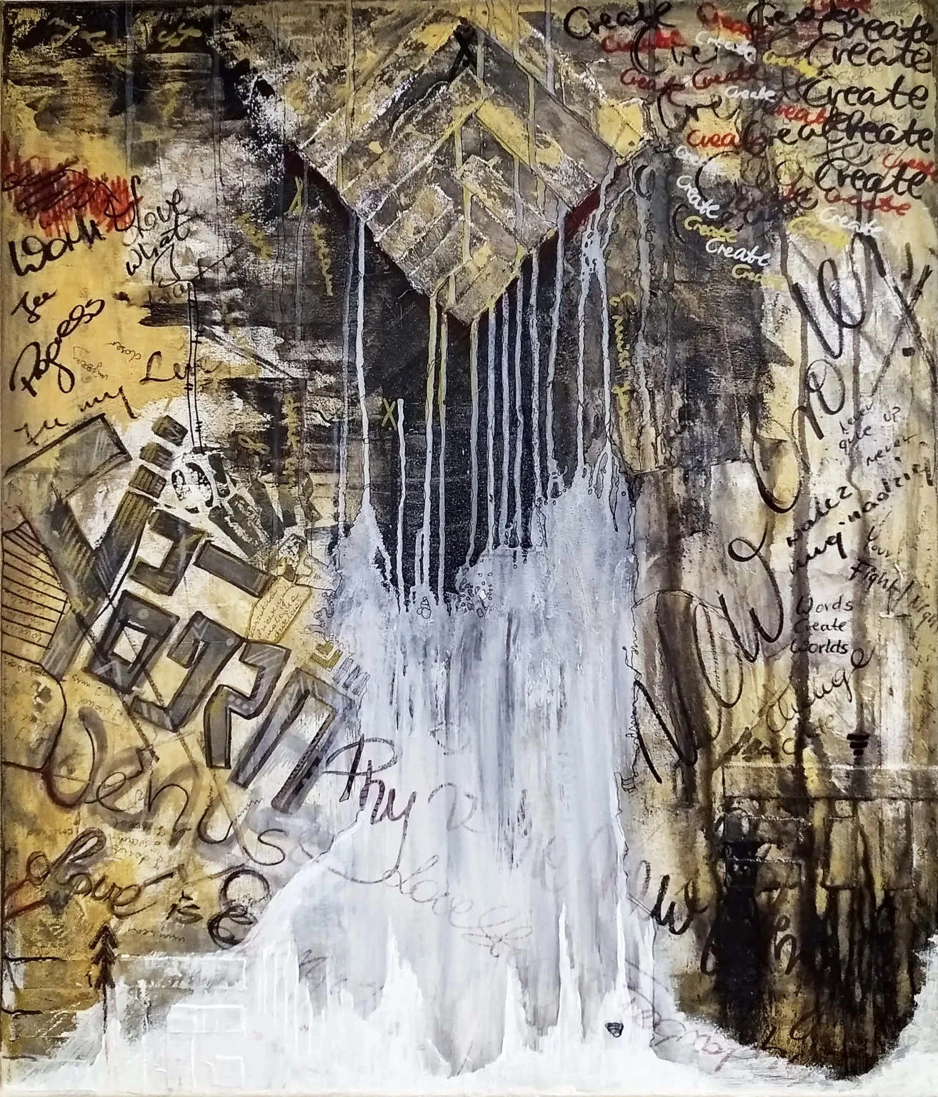 Correspondances, 2019, Acryl, fabric on canvas
